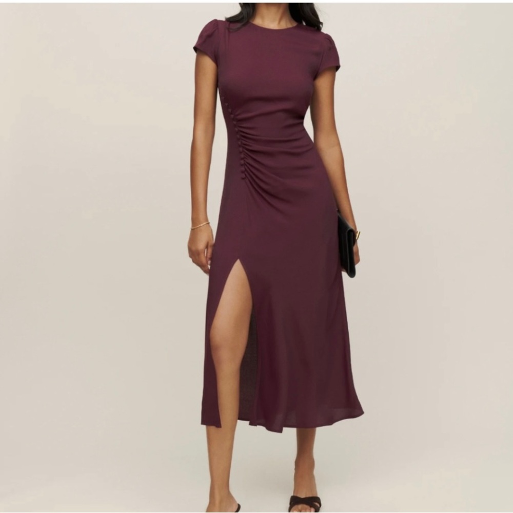 reformation Plum frasier midi dresss